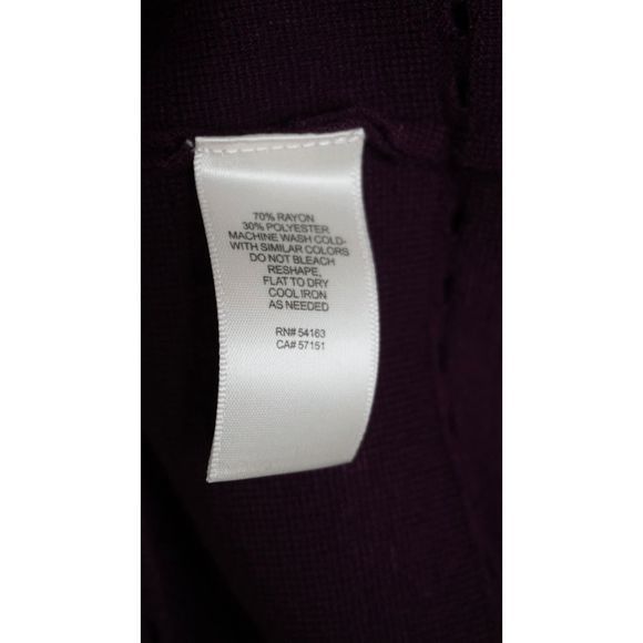 Eliza J‎ Women's Sz Large Plum Long Sleeve Sweater Fit & Flare Cutout Dress - Picture 6 of 6